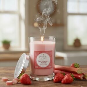 Colonial fresh strawberry rhubarb candle